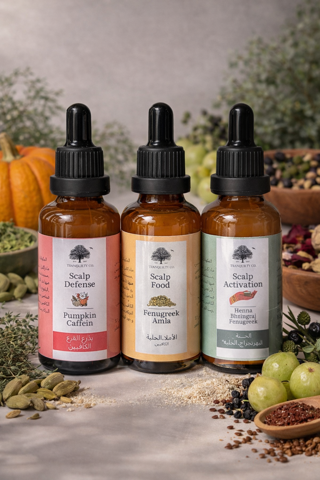 مجموعة ثلاثي خلاصات الطبيعة للشعر- Hair Serums Set